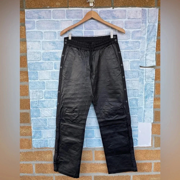ALEXANDER WANG x H&M Genuine Leather Tearaway Jogger Pants size 6 - Picture 4 of 11
